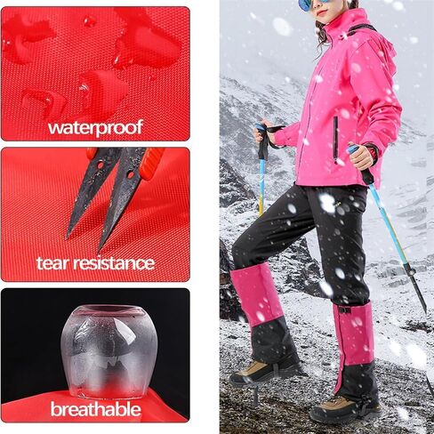 Leg Gaiters for Hiking Boots,900D Waterproof Hunting Hiking Gaiters Adjustable Snow Boot Gaiters for Climbing, Dirt-Proof Ripstop Shoe Gaiters for Men Women in Saudi Arabia