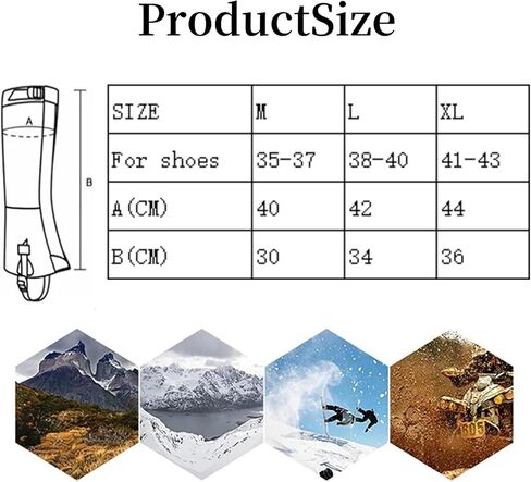 Leg Gaiters for Hiking Boots,900D Waterproof Hunting Hiking Gaiters Adjustable Snow Boot Gaiters for Climbing, Dirt-Proof Ripstop Shoe Gaiters for Men Women in Saudi Arabia