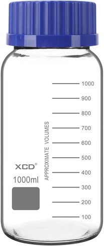 زجاجة كاشف XCD سعة 1000 مل مع غطاء لولبي GL80، قاعدة مستديرة متدرجة، فتحة واسعة، ختم محكم مانع للتسرب، لتخزين المواد الكيميائية والمذيبات في المختبر in Saudi Arabia