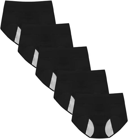 ETAOLINE Women's Period Panties Menstrual Underwear Postpartum Hipster Leakproof Briefs 5-pack in Kuwait