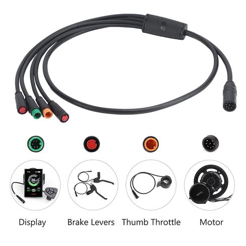 كابل تسخير 1T4 لمحرك BAFANG Mid Drive BBS02 BBSHD & Hub Motor G062 G063، 8Pin إلى 4 موصلات سلك مقاوم للماء، كابل إصلاح بديل لمجموعة تحويل الدراجة الإلكترونية (39.6 بوصة) (إصدار الفرامل 2Pin) in Kuwait