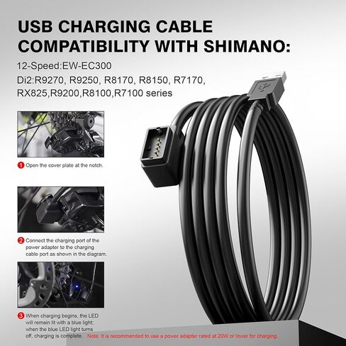 Electronic Derailleur Charging Cable Compatible with Shimano EW-EC300, 1.5M/5Ft Replacement Cord for 12-Speed Di2 Road, Charger Di2, Fast Charging & Data Sync for Ultegra R8170 R8150, Dura-Ace R9270 in Saudi Arabia