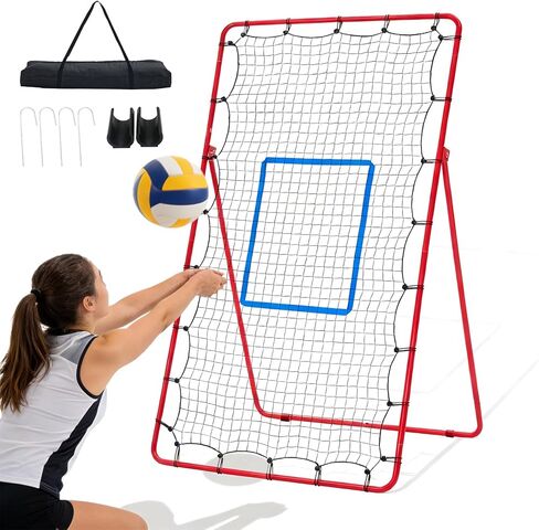 NEWBULIG الكرة الطائرة Rebounder صافي 7x4 قدم، 5 زاوية قابل للتعديل ترتد معدات التدريب، شبكة متينة لممارسة الكرة الطائرة، والصدمات، والارتفاع، وسهلة الإعداد وحقيبة سفر محمولة للتخزين in Kuwait