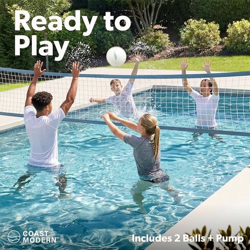 Coast Modern Pool Volleyball Net - Premium Volleyball Pool Game Set for Adults & Family - Accessories Included in Saudi Arabia