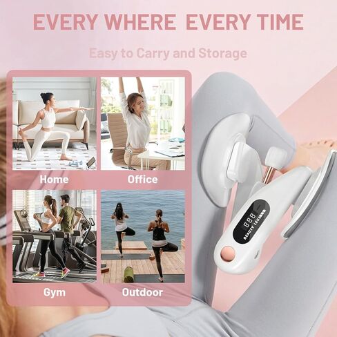 Thigh Master & Trainer, LED Counter Inner Thigh Exerciser for Women, 360° Kegel Exerciser, Pelvic Floor Muscle Devices for Hip Trimmer Leg Arm Workouts with 5-30LB Resistance Band in Saudi Arabia