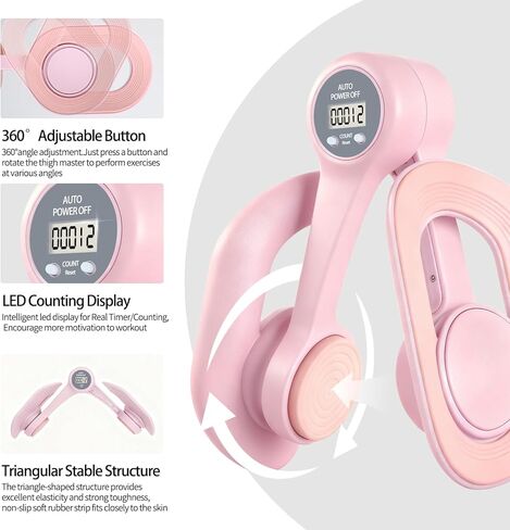 جهاز تمرين الفخذ الداخلي للنساء، أجهزة تمرين أرضية الحوض مع عداد عرض، مدرب الورك قابل للتعديل كيجل لإعادة التأهيل بعد الولادة، معدات اللياقة البدنية المنزلية للورك/الساق/المؤخرة in Kuwait