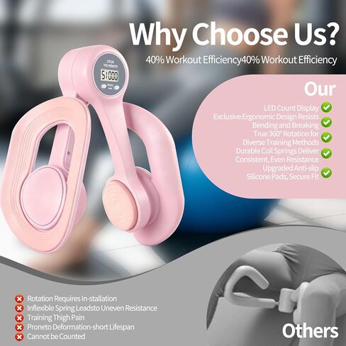 جهاز تمرين الفخذ الداخلي للنساء، أجهزة تمرين أرضية الحوض مع عداد عرض، مدرب الورك قابل للتعديل كيجل لإعادة التأهيل بعد الولادة، معدات اللياقة البدنية المنزلية للورك/الساق/المؤخرة in Kuwait