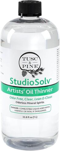 Tusc & Pine Studiosolv ™ Odorless Mineral Spirits 3.4oz (100ml) - مذيب روح خالٍ من الرائحة من أجل الزيوت الفخمة والفنانين والرسم الأرق والمهنيين والمزيد! in Kuwait