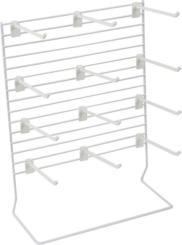SSWBasics White Ribbon Organizer/Dispenser and 12 Hooks - Premium Ribbon Holder and Crafting Storage Solution - Ideal Ribbon Storage Organizer for Home and Office Use - 12" W x 15" H in Saudi Arabia