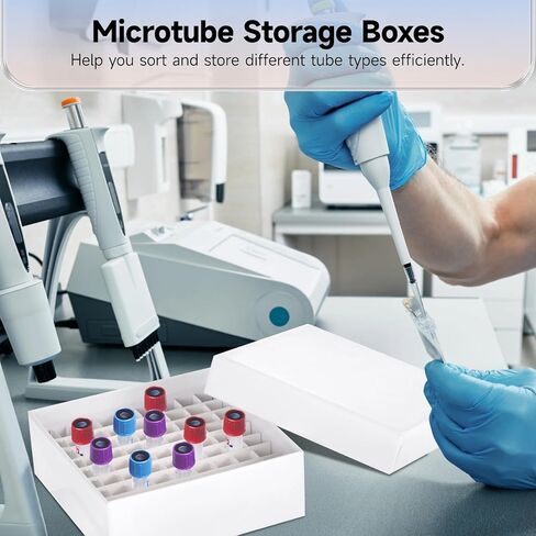 20 Pcs Cardboard Freezer Boxes, 81-Well Microtube Storage Boxes with Lids, Waterproof & Ice-Resistant Centrifuge Tube Holders, White Cryo Boxes, 2 in Height, Fit 1.8 ml/2.0 ml Tubes in Kuwait