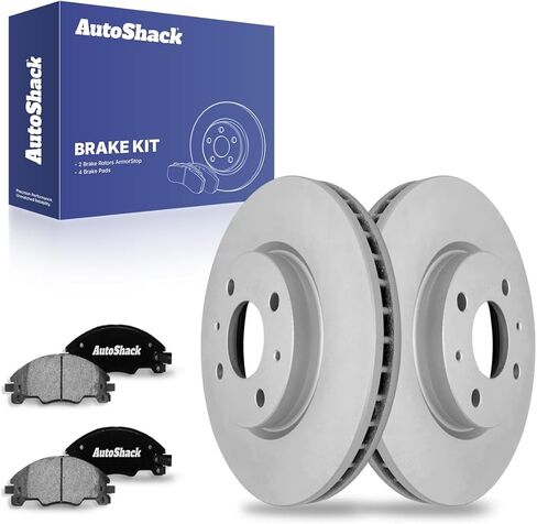 Autoshack Front Brake Kit Replacement for 2008-2011 Ford Focus 2.0L FWD Disc Brake Rotors with Ceramic Brake Pads 10.8" (275.3 mm) RSCD64163-64163-1339-2-4 in Saudi Arabia