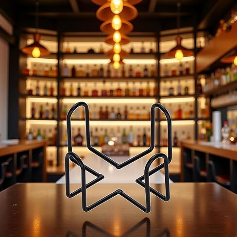 1 Pc Black Iron Coaster Holder Metal Storage Rack Coasters Shelf for Both Round and Square Coasters, Bar Bar Tools(4.40 X 4.40 X 2.48in) in Saudi Arabia