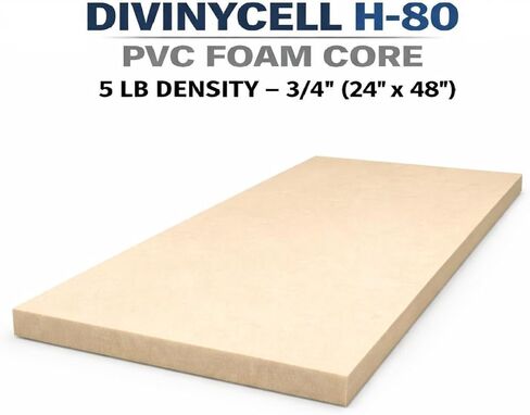 Fiberglass Supply Depot Divinycell PVC Foam Core Plain H-80 5lb Density 3/4" (24"x48") in Saudi Arabia