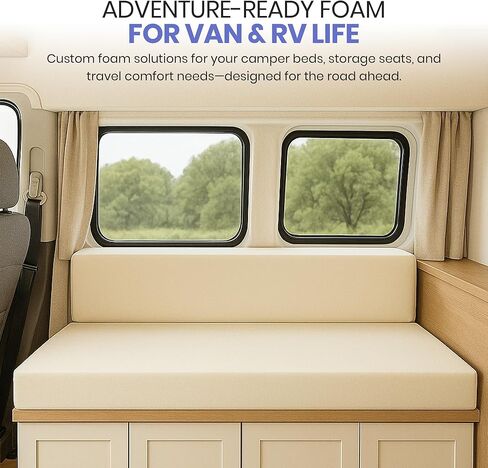 رغوة تنجيد مخصصة من مادة البولي يوريثين مقطوعة حسب الحجم - استبدال وسادة الأريكة، حشوة إسفنجية للكراسي والأرائك والمقاعد ووسائد المقاعد والمشاريع التي تصنعها بنفسك، كثافة عالية أو متوسطة، معتمدة من CertiPUR-US in Kuwait