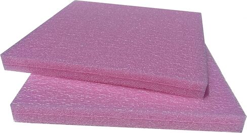 Polyethylene ANTI Static Foam Sheet 12 x 12 x 1/2 Inch Thick - 12 Pack PINK - Custom Foam Inserts High Density Closed Cell PE Case Packaging Shipping in Saudi Arabia