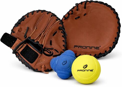 ProNine Sports Baseball Training Bundle – Flat Trainer Glove, Reaction Ball & Indoor Foam Baseball – Fielding Drills, Soft Hands & Hand-Eye Coordination Practice Equipment for Players & Coaches in Kuwait