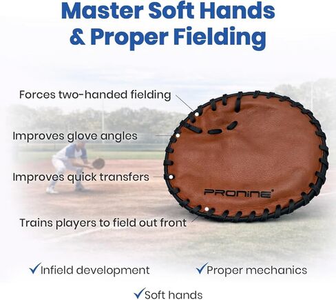 ProNine Sports Baseball Training Bundle – Flat Trainer Glove, Reaction Ball & Indoor Foam Baseball – Fielding Drills, Soft Hands & Hand-Eye Coordination Practice Equipment for Players & Coaches in Kuwait