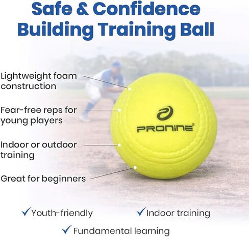 ProNine Sports Baseball Training Bundle – Flat Trainer Glove, Reaction Ball & Indoor Foam Baseball – Fielding Drills, Soft Hands & Hand-Eye Coordination Practice Equipment for Players & Coaches in Kuwait