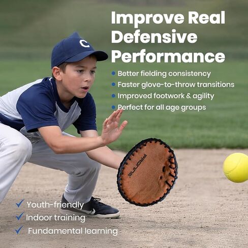 ProNine Sports Baseball Training Bundle – Flat Trainer Glove, Reaction Ball & Indoor Foam Baseball – Fielding Drills, Soft Hands & Hand-Eye Coordination Practice Equipment for Players & Coaches in Kuwait