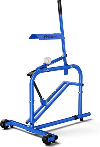 آلة رمي البيسبول بعجلات، 11 زاوية قابلة للتعديل، التحكم في سرعة 25-40 ميل في الساعة، لا تحتاج إلى كهرباء، آلة رمي الكرة اللينة، آلة رمي الإطار المعدني للتدريب على الضرب والميدان in Kuwait