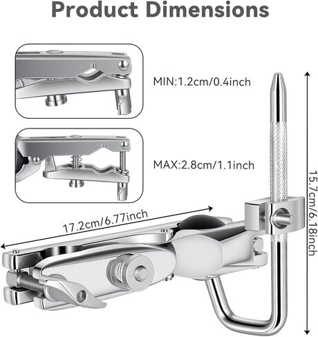 RANMING توم المشبك سبائك الألومنيوم أجراس البقر المشبك الطبول مجموعة تصاعد المشابك مع العالمي أومني الكرة و L-قضيب الطبول مجموعة المشابك ل Toms Cowbells Jam كتل الدفوف in Kuwait