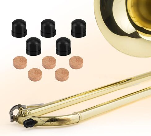 10pcs Trombone Cork Pads and Slide Rubber End Bumpers, Durable Trombone Spit Valve Cork and Slide Rubber End Tip Bumper for Musical Instrument Accessories in Saudi Arabia