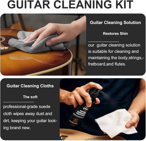 Guitar Cleaning Kit, All-in-One Guitar Maintenance Kit for Guitar Cleaning and Maintenance, Ideal for Beginners and Professionals in Kuwait