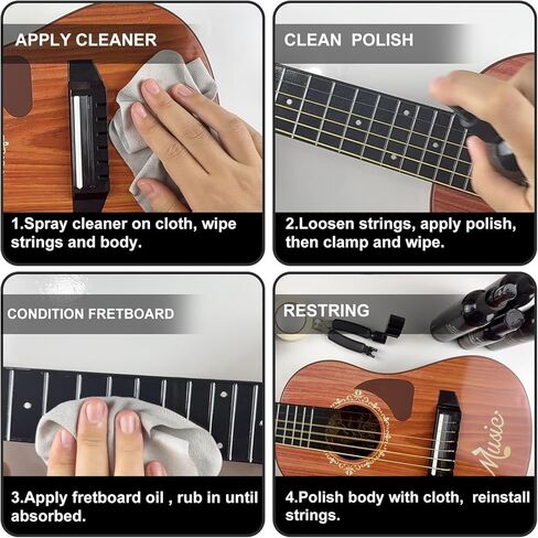 Guitar Cleaning Kit, All-in-One Guitar Maintenance Kit for Guitar Cleaning and Maintenance, Ideal for Beginners and Professionals in Kuwait