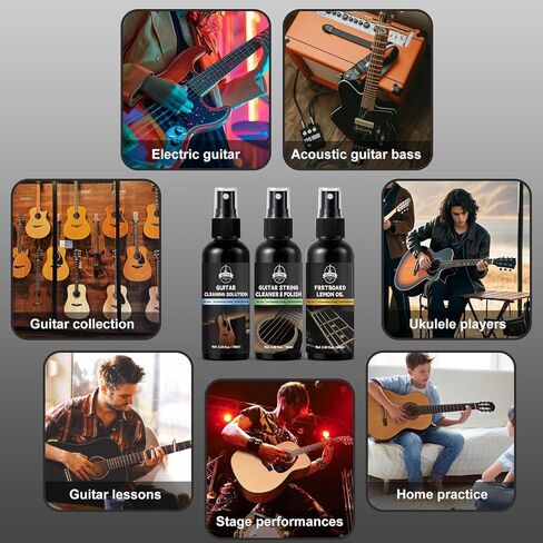 Guitar Cleaning Kit, All-in-One Guitar Maintenance Kit for Guitar Cleaning and Maintenance, Ideal for Beginners and Professionals in Kuwait