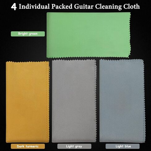 Guitar Cloths Ultrafine fiber suede Plush Polishing Cloths for Musical Instruments Premium Polishing & Cleaning Cloths for Guitar Violin Piano Clarinet Trumpet Sax Universal, 4-Pack 12"x12" in Kuwait