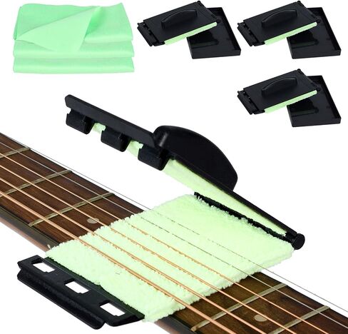 Guitar String Cleaner Fret Floss: Fretboard Cleaner Cloth Guitar Cleaning Kit - Strings Tools Scrubber Guitar Accessories Maintenance Care Kit for Bass Ukulele Violin (3 Pack) in Kuwait