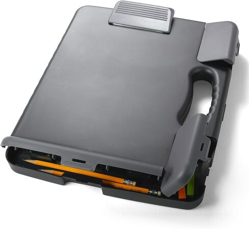 Officemate Portable Clipboard Storage plastic Case for A4 sizes, Charcoal (83301),11-3/4"w x 1-1/2"d x 14-1/2"h in Kuwait