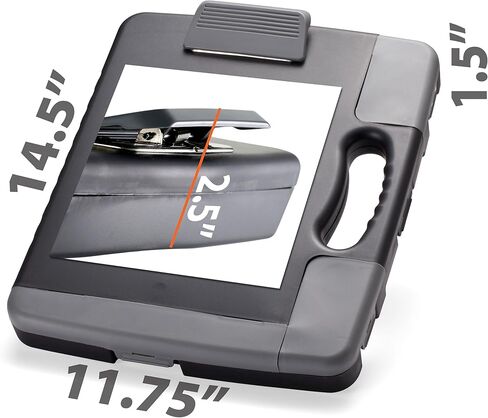 Officemate Portable Clipboard Storage plastic Case for A4 sizes, Charcoal (83301),11-3/4"w x 1-1/2"d x 14-1/2"h in Kuwait