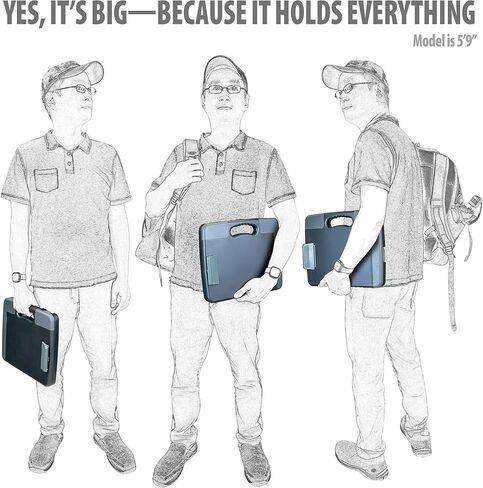 Officemate Portable Clipboard Storage plastic Case for A4 sizes, Charcoal (83301),11-3/4"w x 1-1/2"d x 14-1/2"h in Kuwait