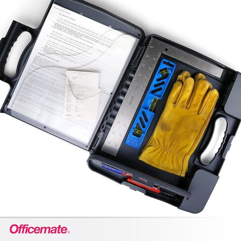 Officemate Portable Clipboard Storage plastic Case for A4 sizes, Charcoal (83301),11-3/4"w x 1-1/2"d x 14-1/2"h in Kuwait