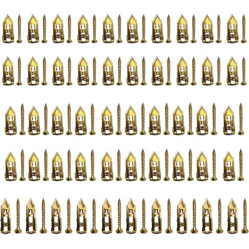 مثبتات الحوائط الجافة مع مجموعة براغي، حفر ذاتي، 3 أحجام، إجمالي 50 قطعة، مثبتات جدارية من الألواح الصخرية وأظافر لتعليق الصور، رف الكتب، ديكور المنزل، مجموعة مراسي التمدد والمسامير (لا حاجة إلى الحفر) in Kuwait