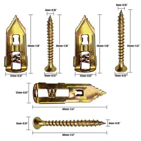 مثبتات الحوائط الجافة مع مجموعة براغي، حفر ذاتي، 3 أحجام، إجمالي 50 قطعة، مثبتات جدارية من الألواح الصخرية وأظافر لتعليق الصور، رف الكتب، ديكور المنزل، مجموعة مراسي التمدد والمسامير (لا حاجة إلى الحفر) in Kuwait