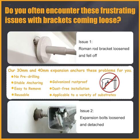 180 PCS Heavy Duty Self Drilling Drywall Anchors with Screws Kit - 2 Sizes Sheetrock Anchors & 3 Sizes Zinc Screws, No Drill Needed Wall Anchors for Drywall, for Pictures, Shelves, Curtain rods in Kuwait