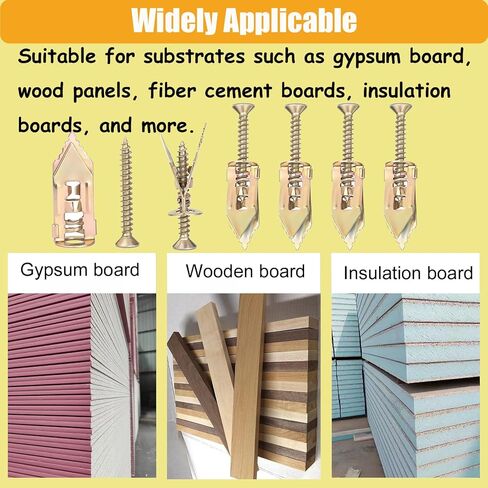 180 PCS Heavy Duty Self Drilling Drywall Anchors with Screws Kit - 2 Sizes Sheetrock Anchors & 3 Sizes Zinc Screws, No Drill Needed Wall Anchors for Drywall, for Pictures, Shelves, Curtain rods in Kuwait