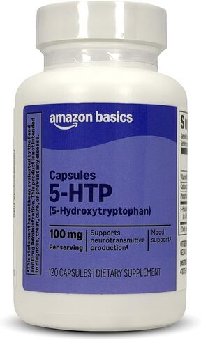 Amazon Basics 5-HTP with B6 Capsules, 100 mg 120 Count in Saudi Arabia