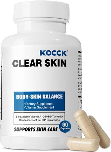 Hormonal Acne Treatment, Clear Skin Supplement, 5-HTP, Nature DIM Supplement, Skin Care Vitamins, Hormone Balance, Daily Using 2 Capsules, 90 Capsules. (Milk) in Saudi Arabia