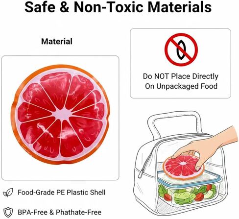 Lunch Ice Pack- Reusable Ice Packs for Cooler and Lunch Box - Long Lasting, Lightweight, Soft Gel Ice Packs for Camping, Beach Bags, Picnics, （3 Pcs ） in Kuwait