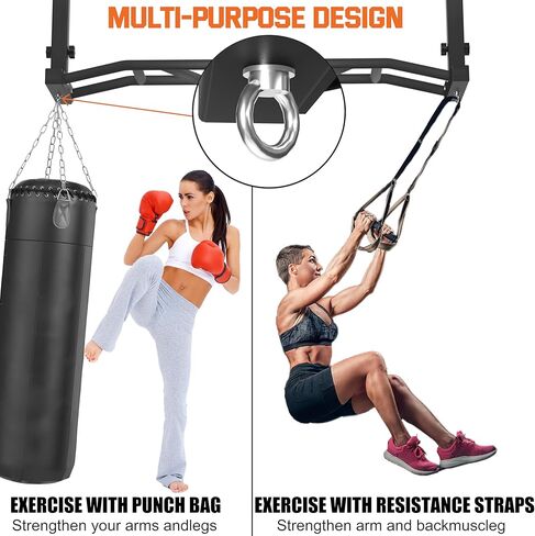 48" Joist Mounted Pull Up Bar, 600LBS Heavy Duty Multi Grip Ceiling Mount Chin Up Bar, Ceiling Beam for Home Gym/Garage/Basement with 5-Height Adjustable& Round Anchors, Easy to Install in Kuwait