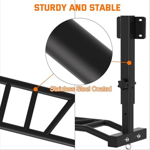 48" Joist Mounted Pull Up Bar, 600LBS Heavy Duty Multi Grip Ceiling Mount Chin Up Bar, Ceiling Beam for Home Gym/Garage/Basement with 5-Height Adjustable& Round Anchors, Easy to Install in Kuwait