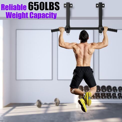 Joist Mounted Pull Up Bar, 650lbs Heavy Duty Strength Training Pullup Bars, Multi-Grip Chin Up Bar for Home Gym, Garage & Basement Ceiling Beam Installation in Kuwait