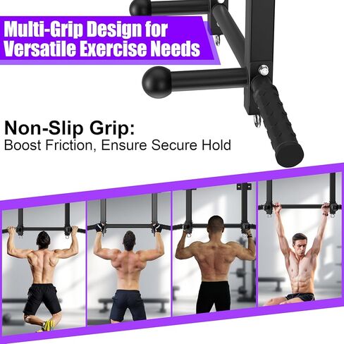 Joist Mounted Pull Up Bar, 650lbs Heavy Duty Strength Training Pullup Bars, Multi-Grip Chin Up Bar for Home Gym, Garage & Basement Ceiling Beam Installation in Kuwait