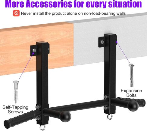 Joist Mounted Pull Up Bar, 650lbs Heavy Duty Strength Training Pullup Bars, Multi-Grip Chin Up Bar for Home Gym, Garage & Basement Ceiling Beam Installation in Kuwait