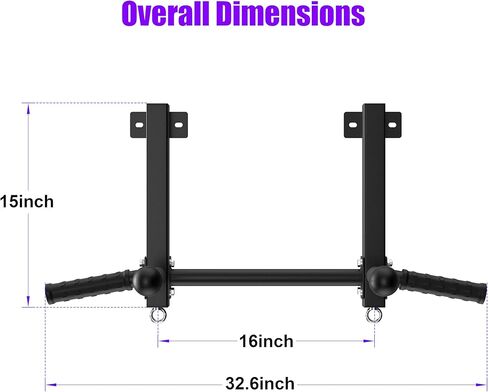 Joist Mounted Pull Up Bar, 650lbs Heavy Duty Strength Training Pullup Bars, Multi-Grip Chin Up Bar for Home Gym, Garage & Basement Ceiling Beam Installation in Kuwait