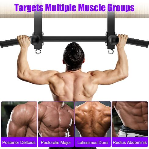 Joist Mounted Pull Up Bar, 650lbs Heavy Duty Strength Training Pullup Bars, Multi-Grip Chin Up Bar for Home Gym, Garage & Basement Ceiling Beam Installation in Kuwait