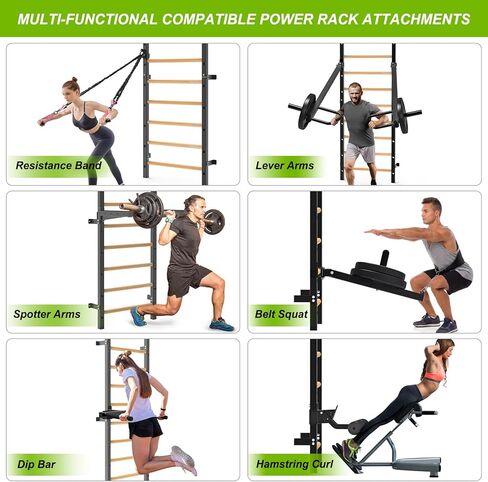 Swedish Stall Bars 2"x2" with 1" Holes, Wall Mounted Wood Gym Ladder for Suspension Training, Home Gym, Calisthenics, Physical Therapy, School & Clinic in Saudi Arabia